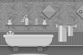 Grayscale Escape: Bathroom