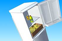 Fülle den Kühlschrank